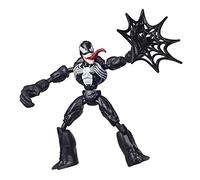 Spider-Man Marvel Bend and Flex, Action figure di Venom, figura flessibile di 15 cm, include accessorio per la ragnatela, dai 6 anni in su