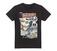SPIDER-MAN Retro Blasted by Boomerang Uomo T-Shirt Nero 100% Cotone Regular
