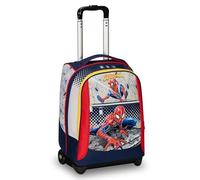 Spider Man Trolley Scuola Big, Rosso e Grigio, Doppio Scomparto, Tasca Porta Borraccia e Crossover System, Zaino Scuola Viaggio