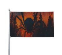 Spider On Web In Golden-Hour Woods Bandiere Durevole Bandiera Robuste Bandiera Da Giardino Per Interno Casa Feste Prato 90X150Cm