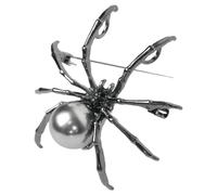Spider Pins, Realistic Spider Pin, 2 X 1.5 Inches Backpacks and Halloween Costume Accessory, Aesthetic Embellishment, Backpack Decoration for Jackets, Bags, Party, Silver