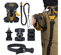 Spider Pro Tool Holster + Anticaduta Strumento Tether + 1 Pro Tool Grip + 1 Drill Pin + 1 Adesivo Tool Tab - Aggiornato, Montaggio a cintura, Sistema di supporto autobloccante per qualsiasi strumento