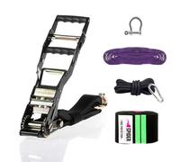 SPIDER SLACKLINE TAS09 - Mandingo Kit SR - Cricchetto Professionale a Doppia Leva con SR XL e Accessori - Contiene un Tenditore Mandingo con Slow Release XL, una Sling 1T 3 m, un Grillo 1,5T 12 mm, Due Protezioni Albero XL e un Back Up Kit - Set Completo per Tensionamento di Slackline PRO e TRICK