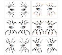 Spider Stickers For Face | 6 Pairs Temporary Eye Corner Decorations