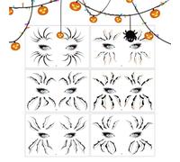 Spider Stickers for Face - 6 Pairs | Temporary Eye Corner Water Transfer D
