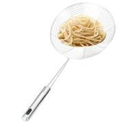 Spider Strainer Skimmer - 34,8 x 15 x 5 cm in acciaio inox, a maglia stretta, manico facile da usare con gancio, filtro da cucina multifunzionale, filtro per olio per friggere e arrostire la pasta
