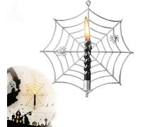 Spider Web Candle Holder,Metals Wall Mounted Spiderweb Design,Gothic Metal Candle Stand,Candle Holder Metal Decoration for Halloween Thanksgiving Christmas Home Party Decor (Silver)