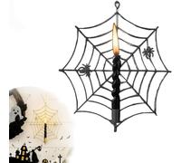Spider Web Candle Holder,Metals Wall Mounted Spiderweb Design,Gothic Metal Candle Stand,Candle Holder Metal Decoration for Halloween Thanksgiving Christmas Home Party Decor (Black)