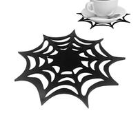Spider Web Coasters, Halloween Spider Web Place Mats | La tovaglietta decorativa cava per Halloween | Tappetino per tazza isolante termico horror gotico per festival di famiglia