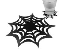 Spider Web Coasters, Halloween Spider Web Place Mats | Placemat decorativo cavo per Halloween,Acrilico gotico tazza orrore per la casa del giardino casa decorazione della sala da pranzo