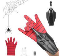 Spider Web Shooter,guanti da ragnatela,guanti da lanciatore per bambini,Web Launcher String Shooters Toy Supereroi,giocattolo di ruolo,ottimo regalo per cosplay,accessori di scena (nero) Upgrade 2.0