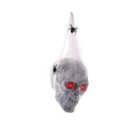 Spider web Skull with Light Up Eyes Halloween Decoration Decorations Hanging Pendant Animated Hanging Skull