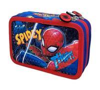 Spiderman Astuccio 3 Zip Scuola Marvel 3 scomparti con 45 Pezzi, Colori Giotto mis. 20x13x6 cm