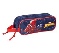 SPIDERMAN - Astuccio doppio per bambini, ideale per scuola e ragazzi, comodo e versatile, qualità e resistenza, 21 x 6 x 8 cm