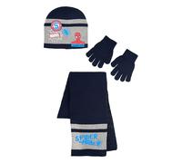 Spiderman Avengers - Set Accessori Autunno/Inverno Cappello, Guanti e Sciarpa per Bambino (Blu Navy, 52)