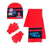 Spiderman Cappello Sciarpa e Guanti per Ragazzi, Set Invernale Cappello Sciarpa e Guanti, Accessori Invernali per Bambino, Regalo per Ragazzi (IT, Numero, 53, Rosso)