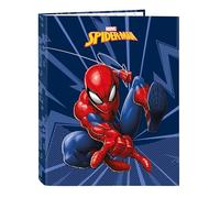 SPIDERMAN - Cartella con fogli 4 anelli, ideale per bambini di diverse età, comoda e versatile, qualità e resistenza, 26,5 x 33 cm