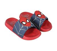Spiderman Ciabatte da bagno per bambini, sandali da spiaggia - Spider-Man bambini ufficiali Marvel Avengers scarpe da giardino, Colore: rosso, 26/27 EU