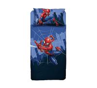 Spiderman, Lenzuolo Letto Singolo, Completo Letto Singolo, Lenzuolo Sopra, Lenzuolo Con Angoli, Federa, Blu, Marvel, 100% Cotone, Prodotto Ufficiale