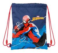 SPIDERMAN NEON - Zaino a sacco piatto Junior, ideale per bambini di diverse età, comodo e versatile, qualità e resistenza, 26 x 34 cm, colore blu marino, Blu navy, Estándar, Casual
