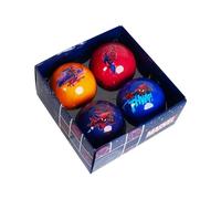 Spiderman - Palline di Natale blu, rosso, giallo, in plastica, 7,5 cm, 4 pezzi