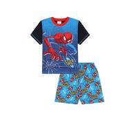Spiderman Pigiama corto Marvel in cotone per ragazzi, Blu, 5-6 Years