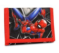 Spiderman Portafoglio per bambini con portamonete a tre ante con cerniera, Multicolore, Classico