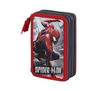 Spiderman Rain-Astuccio con Matite Triplo, Multicolore, 14 x 21 cm