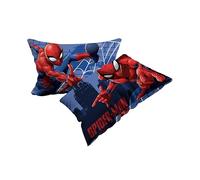 Spiderman, Set 2 Federe In Cotone, Coppia Federe Per Cuscino Letto, 2 Pezzi, 100% Cotone, Cm.50x80, Chiusura a Busta