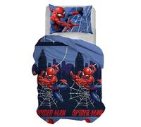 Spiderman, Set Copripiumino Letto Singolo, Sacco Copripiumone + Federa, Parure Copripiumino con Federa, Sacco 155x200 cm, 100% Cotone, (Non Contiente Lenzuolo Con Angoli)