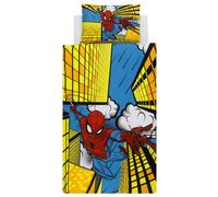 Spiderman Set Copripiumino Singolo 100% Cotone Bambini Marvel Comic Fan 2-in-1
