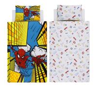 Spiderman Set Copripiumino Tende 100% Cotone Marvel Supereroe Cameretta Bambini