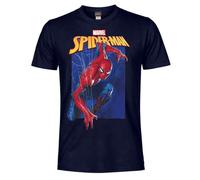 Spiderman - Spider Action - T Shirt Uomo. Maglia Spider-Man Ufficiale in Cotone. Maglietta Marvel vestibilità Regular per Uomo e Ragazzo XXL