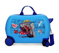 Spiderman Wall Crawler Trolley Da Viaggio Cavalcabile Abs 45 cm 4 Ruote Azzurro