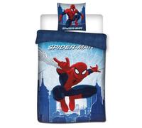 Spiderman Web Copripiumino Singolo 140x200 + Federa Misto Cotone | Set lenzuola reversibile | Misto cotone asciugatura rapida Oeko-Tex | Marvel ufficiale | Bambini | Regalo | Idea regalo