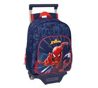 SPIDERMAN - Zaino per bambini con carrello Safta 705, ideale per bambini di diverse età, comodo e versatile, qualità e resistenza, 27 x 10 x 33 cm