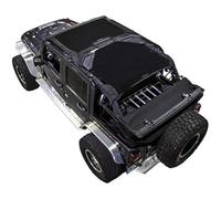 SPIDERWEBSHADE Compatibile con Jeep Wrangler 2 pezzi - Parasole anteriore e posteriore in rete, protezione UV, accessorio realizzato negli Stati Uniti per il tuo JKU 4 porte (2007-2018) in nero