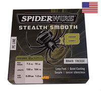 SPIDERWIRE 150 MT MOSS GREEN DIAM. 0,09MM STEALTH SMOOTH 8 FILI TRECCIATO - USA