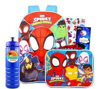 Spidey and His Amazing Friends Backpack Set - 5 Pc Marvel Spiderman School Supplies Bundle with 16 Backpack and Lunch for Kids Plus Water B