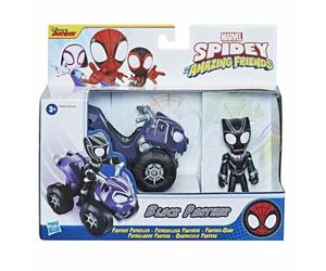 SPIDEY AND HIS AMAZING FRIENDS Hasbro Marvel Black Panther Action Figure e Panther Patroller Vehicle, per bambini dai 3 anni in su, multicolore, F19435X2