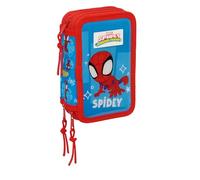 SPIDEY - Astuccio scuola con 37 utili inclusi, astuccio per bambini, ideale per bambini dai 5 ai 14 anni, comodo e versatile, qualità e resistenza, 12,5 x 5,5 x 19,5 cm