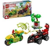 Lego spidey e i suoi fantastici amici 11198 inseguimento sui dino-veicoli di spin ed electro, giochi educativi per bambini 4+