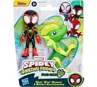 Spidey e i suoi fantastici amici action figure Dino Webs Miles Spin Morales e Marvel s Electrosaurus - Nouvo