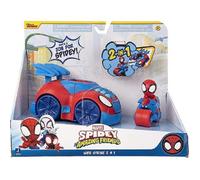 Veicolo 2 in 1, auto con funzione lanciatore, moto e personaggio spidey