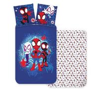 Disney Parure da letto per bambini Spidey - 100 x 135 cm + 40 x 60 cm - 100% cotone - copripiumino e federa - Marvel Spidey e i suoi amici straordinari