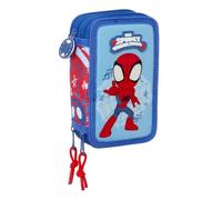 Spidey Rescue - Astuccio scuola con 37 utili inclusi, astuccio per bambini, ideale per bambini dai 5 ai 14 anni, comodo e versatile, qualità e resistenza, 12,5 x 5,5 x 19,5 cm, Rosso/blu, M, Casual