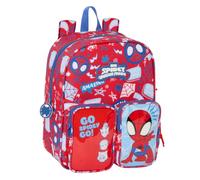 safta SPIDEY RESCUE - Zaino asilo adattabile al carrello, facile da pulire, ideale per bambini di diverse età, comodo e versatile, qualità e resistenza, 22 x 10 x 27 cm, Rosso/blu, M, Casual