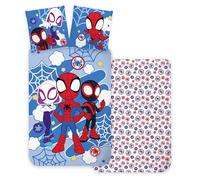 Spidey - Set di biancheria da letto per bambini, copripiumino 100 x 140 cm + federa 40 x 45 cm, 100% cotone, set di biancheria da letto perfetto per i più piccoli, set di biancheria da letto