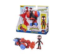 Spidey veicolo con personaggio e accessori - miles techno racer hasbro.