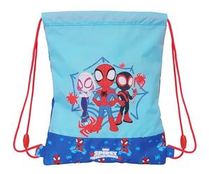 SPIDEY - Zaino a sacco piatto Junior, zaino ideale per bambini di diverse età, comodo e versatile, qualità e resistenza, 26 x 34 cm, colore blu